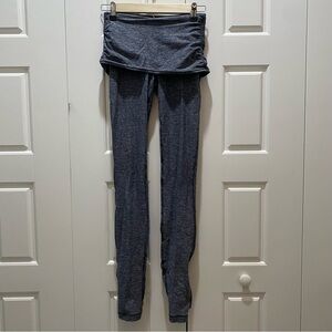 Lululemon Athletica Charcoal Grey Leggings Fold over waist & Shirring bottom